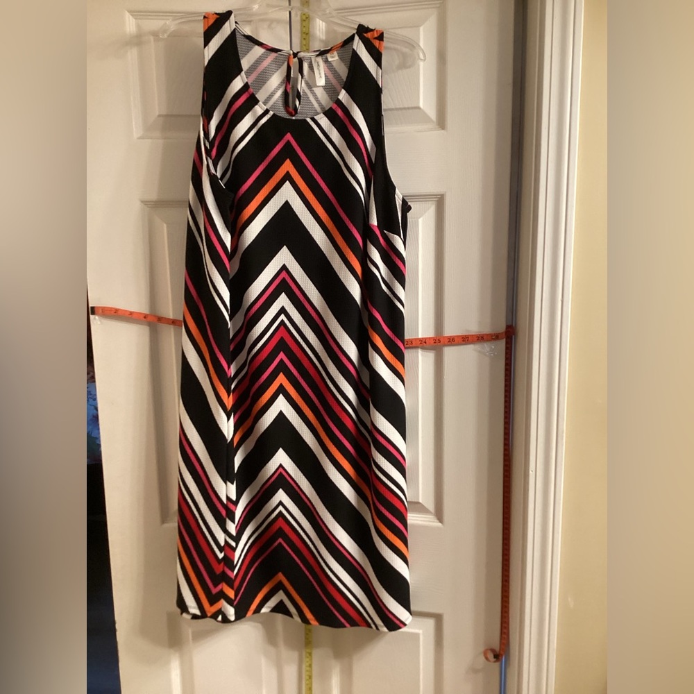 Tacera Chevron Striped Sleeveless Dress